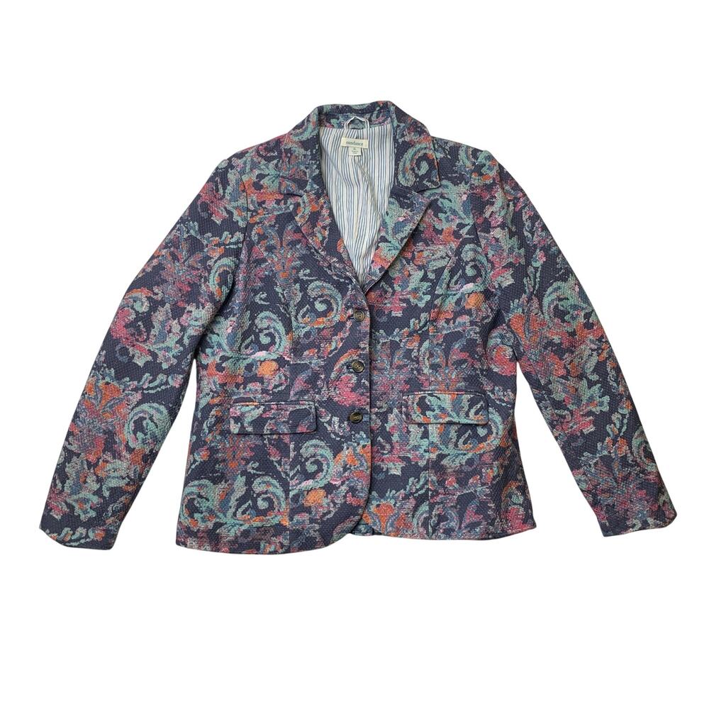 Sundance Blazer Womens XL Multi Matisse Abstract Floral Lined Button Up Retro